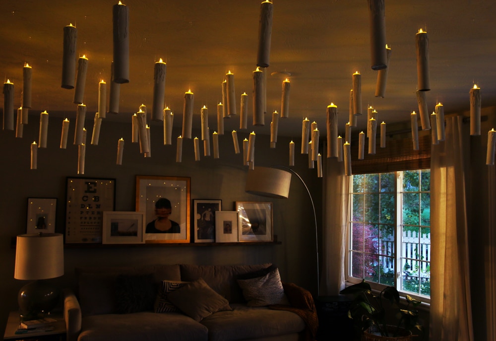 Image result for candles hanging from the ceiling