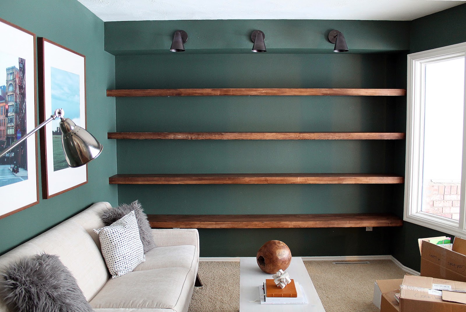 Diy Solid Wood Wall To Shelves, Do It Yourself Shelves For Living Room