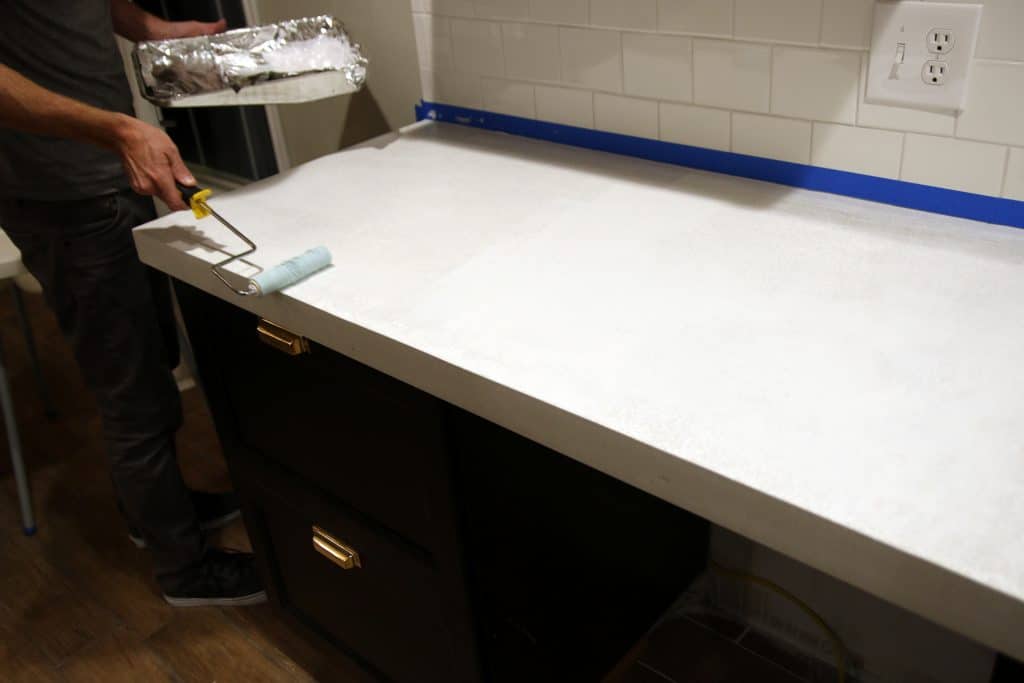 Sealing Our White Concrete Countertops, How Long To Let Concrete Countertops Cure Before Sealing