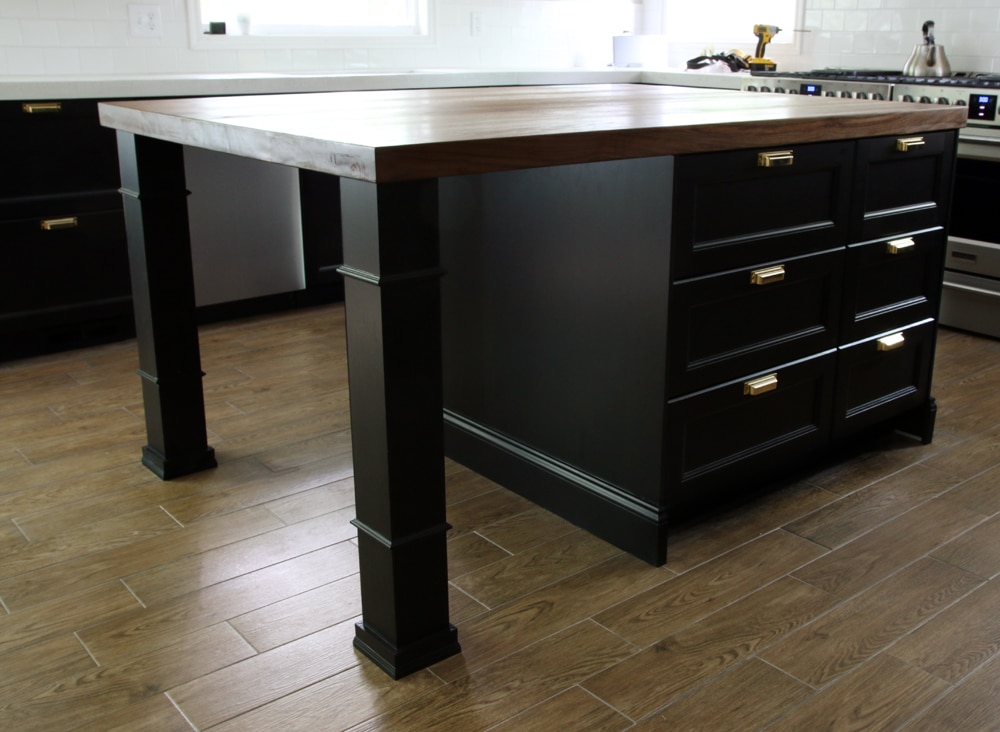 Customizing Our Kitchen Island, How To Install Legs On A Kitchen Island