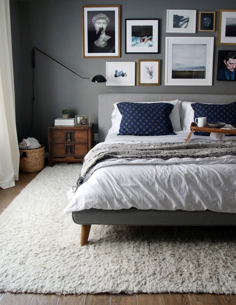West Elm Mod Upholstered Bed | Chris Loves Julia