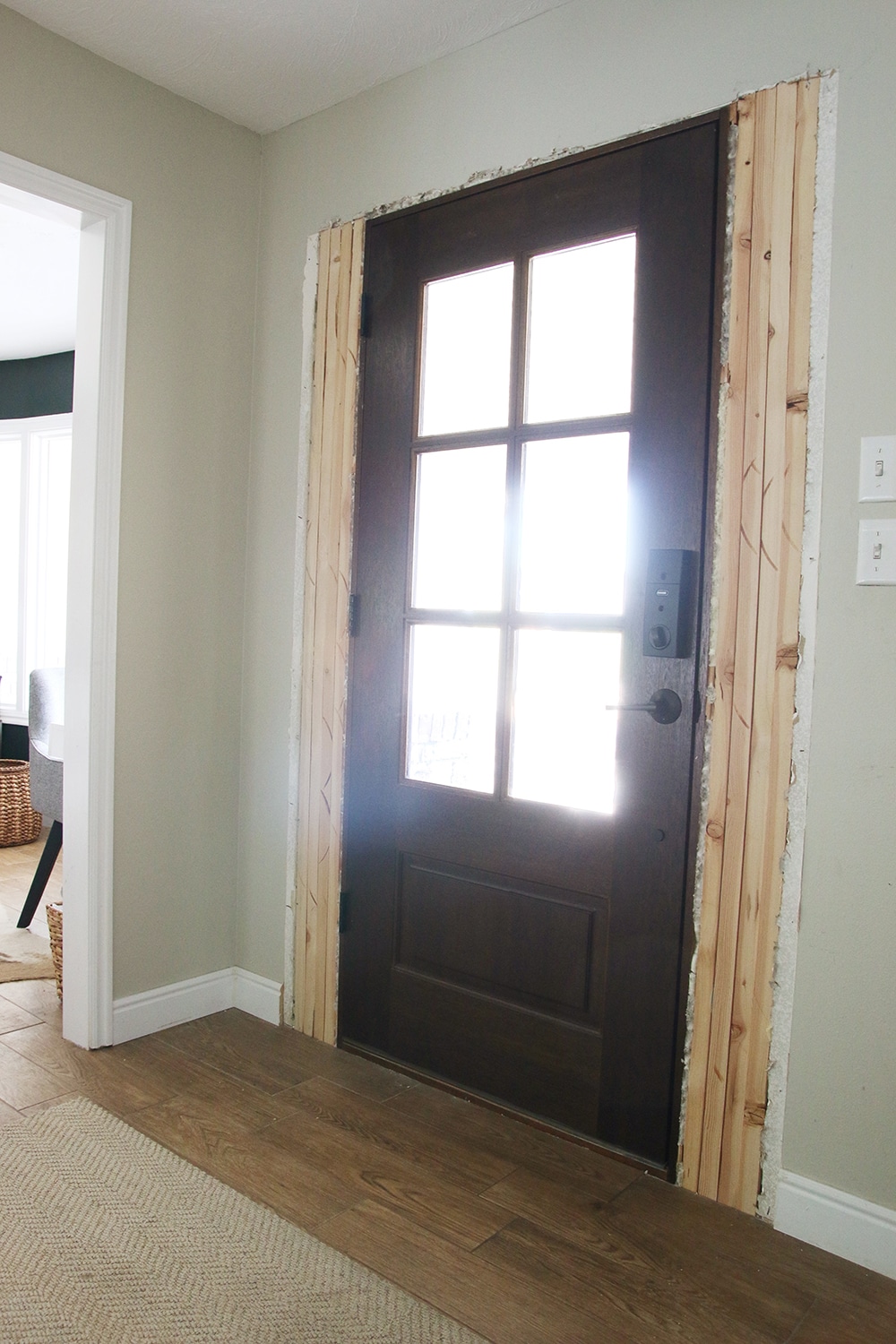 Adding Trim Around the Inside of Our Front Door (Finally) | Chris Loves Julia