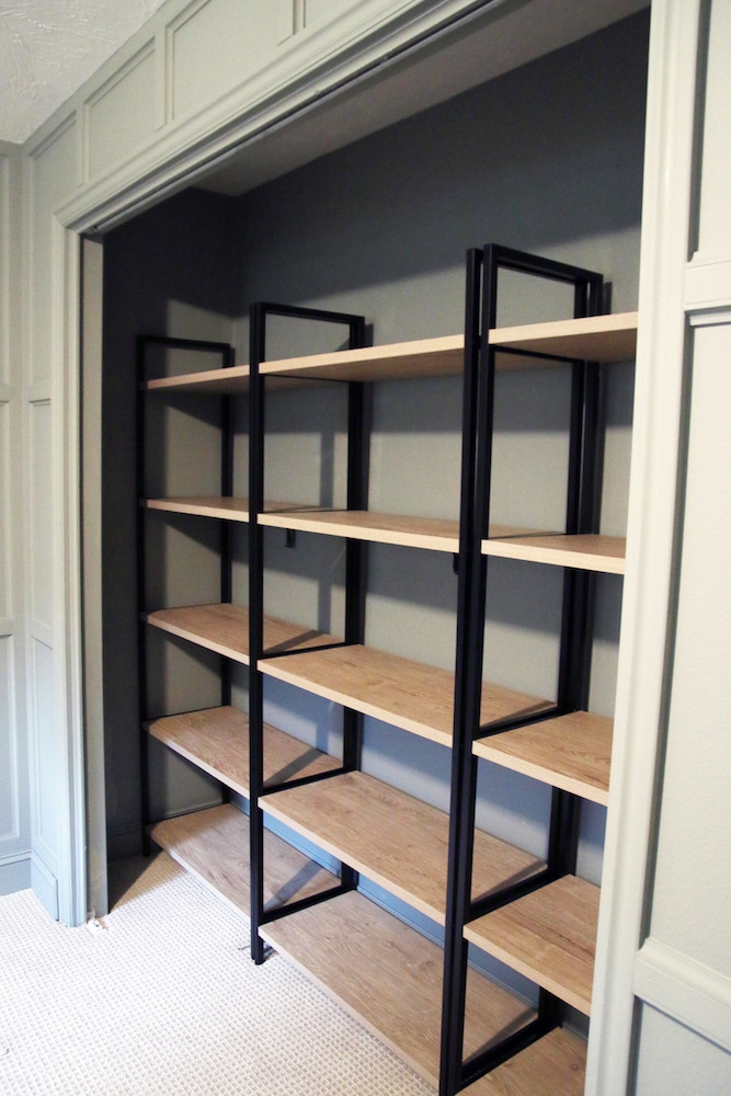 Using Bookcases in a Bedroom Closet - Chris Loves Julia