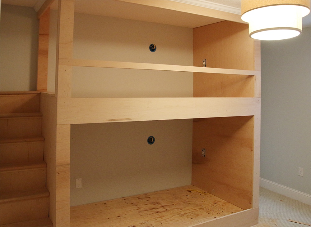 Diy Built In Bunkbeds, How To Build Bunk Bed Steps