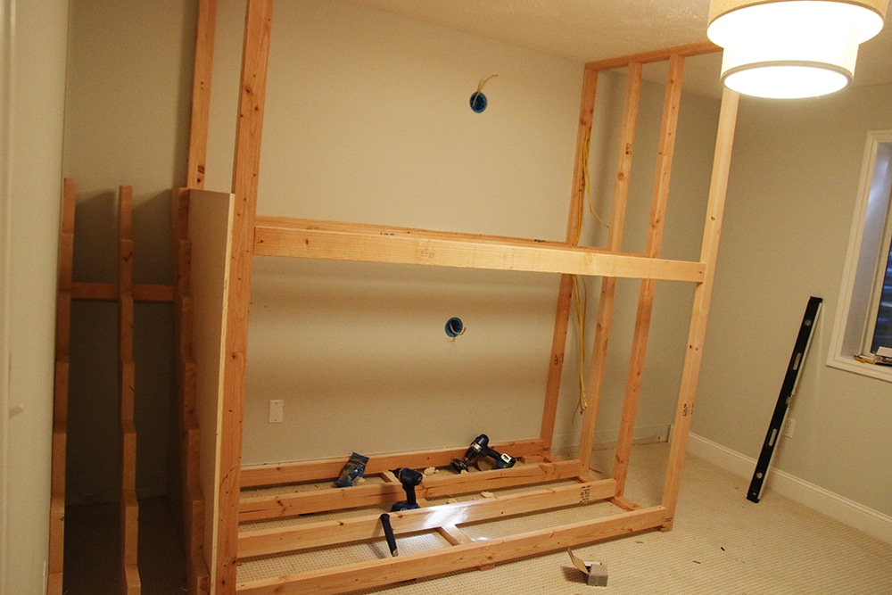 One Room Challenge Week 2 Diy Built, Built In Bunk Bed Plans With Stairs