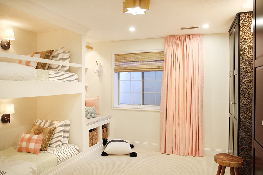 The sweetest girls room with bunkbeds!