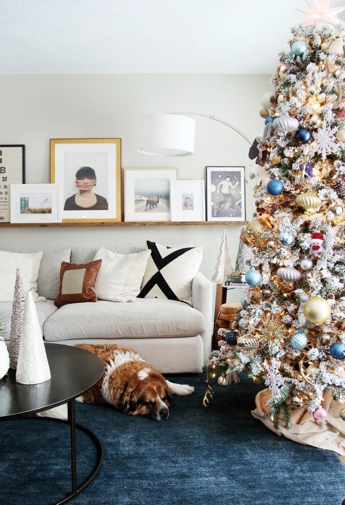 Flocked Family Tree in Chris Loves Julia's living room