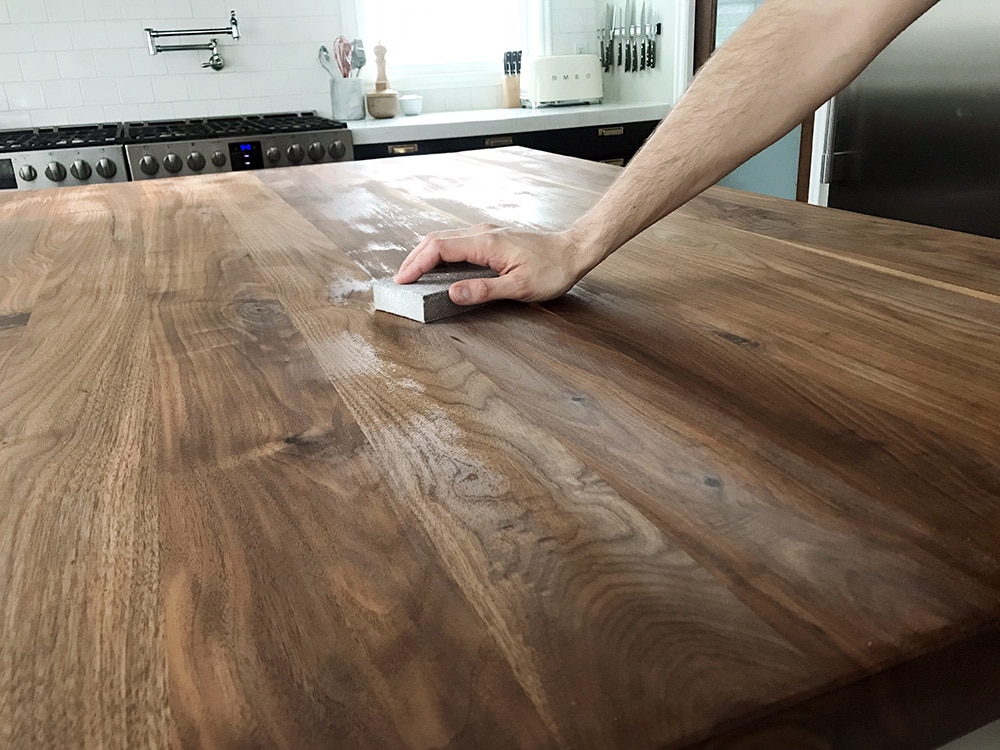Refinished Our Butcher Block Countertop, How To Finish Butcher Block Countertops With Waterlox