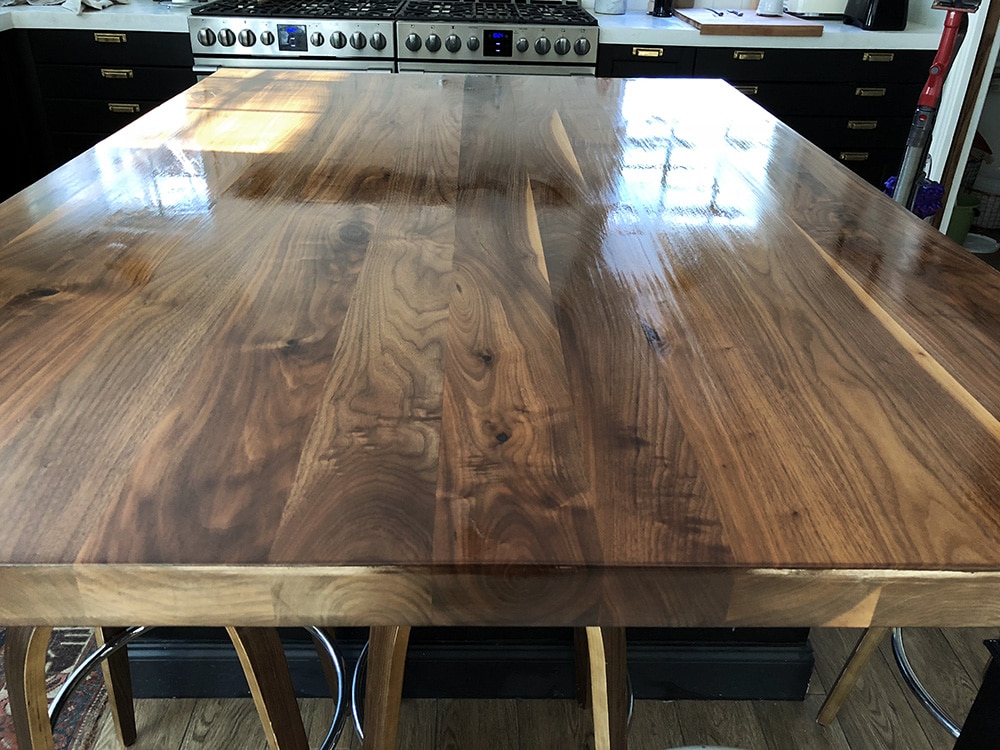 Refinished Our Butcher Block Countertop, Finishing Butcher Block Countertops With Polyurethane