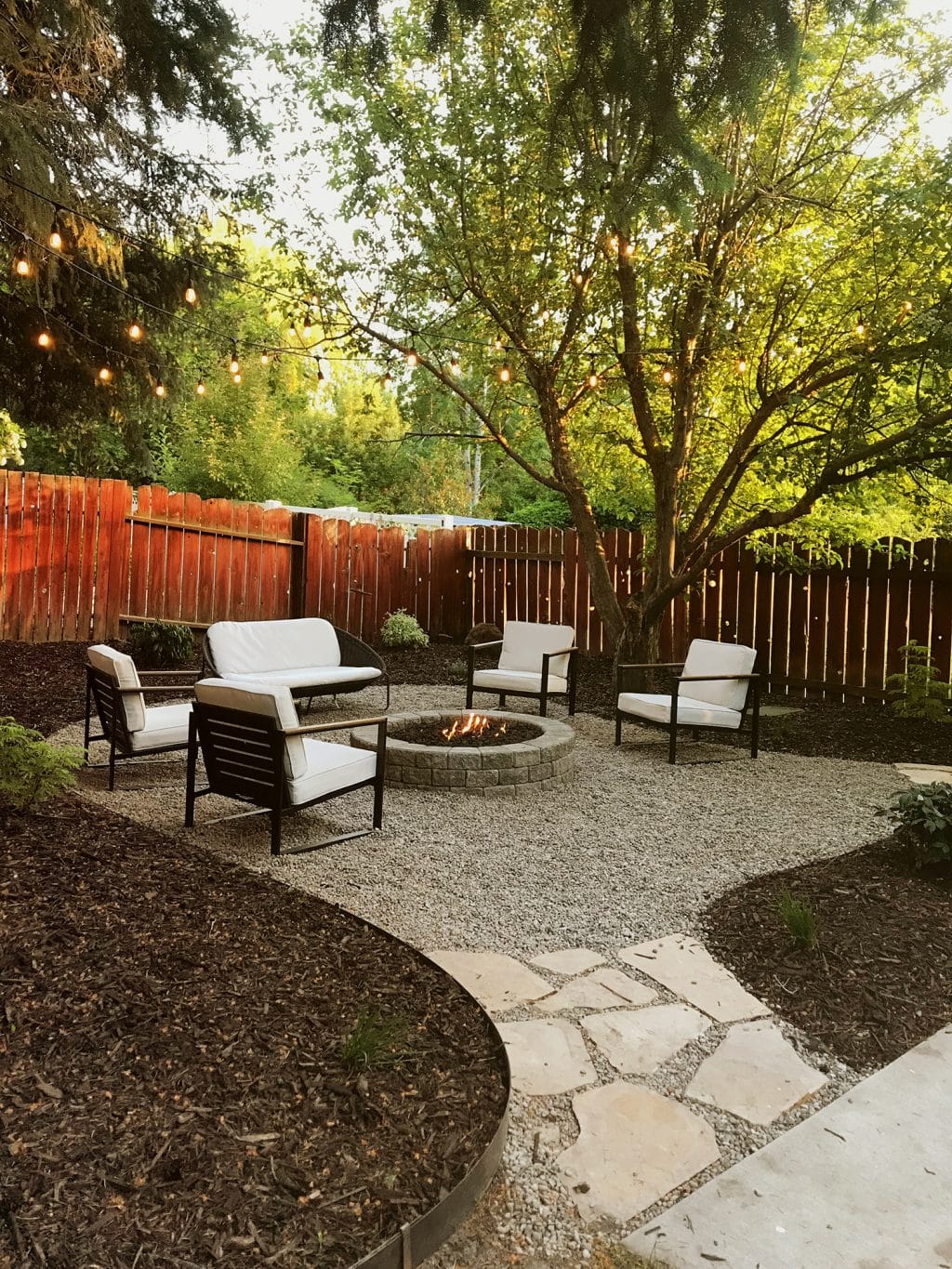 A Backyard Makeover In Weekend, How To Make A Gravel Patio With Fire Pit