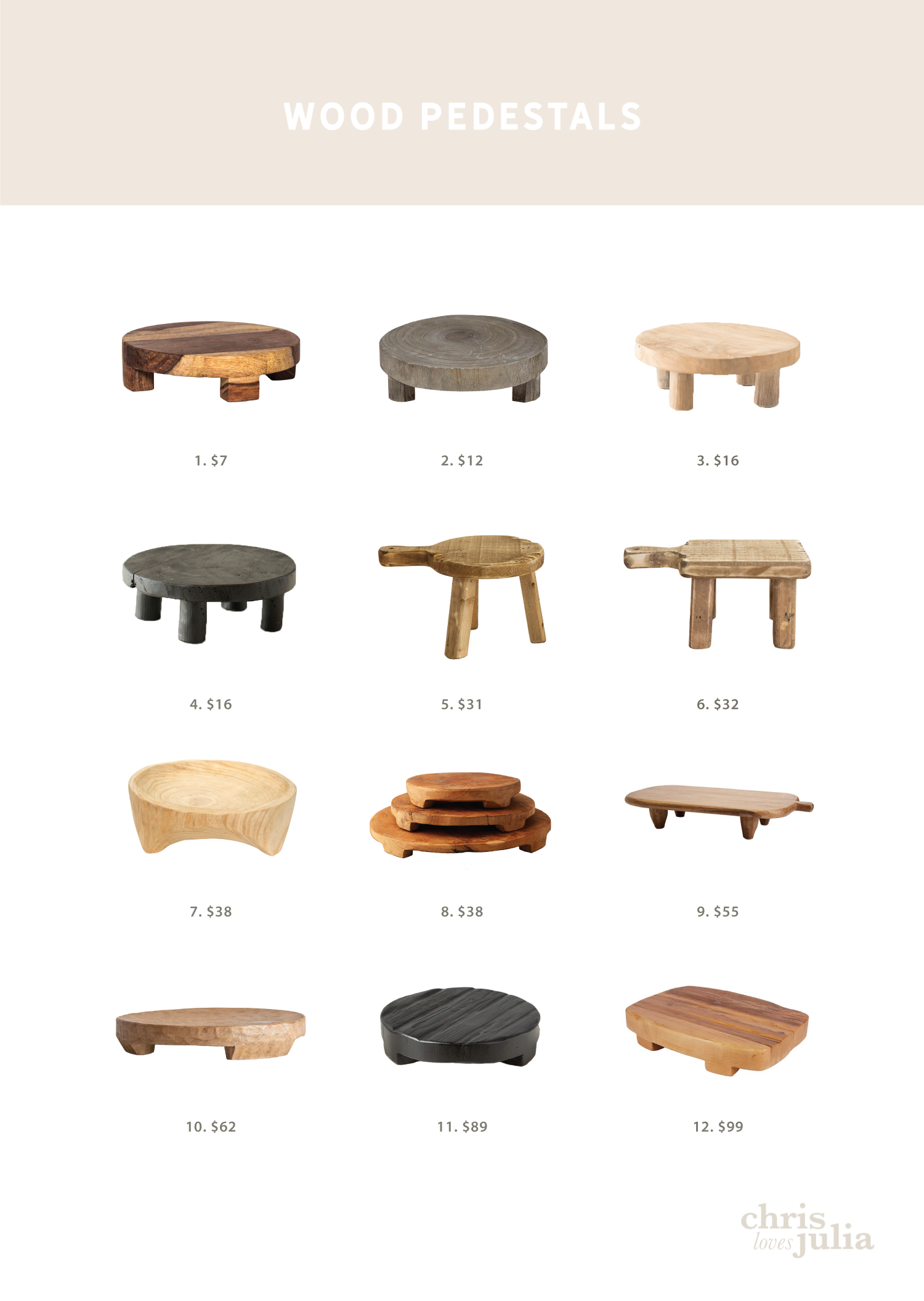 Essential Decor Wood Pedestals They