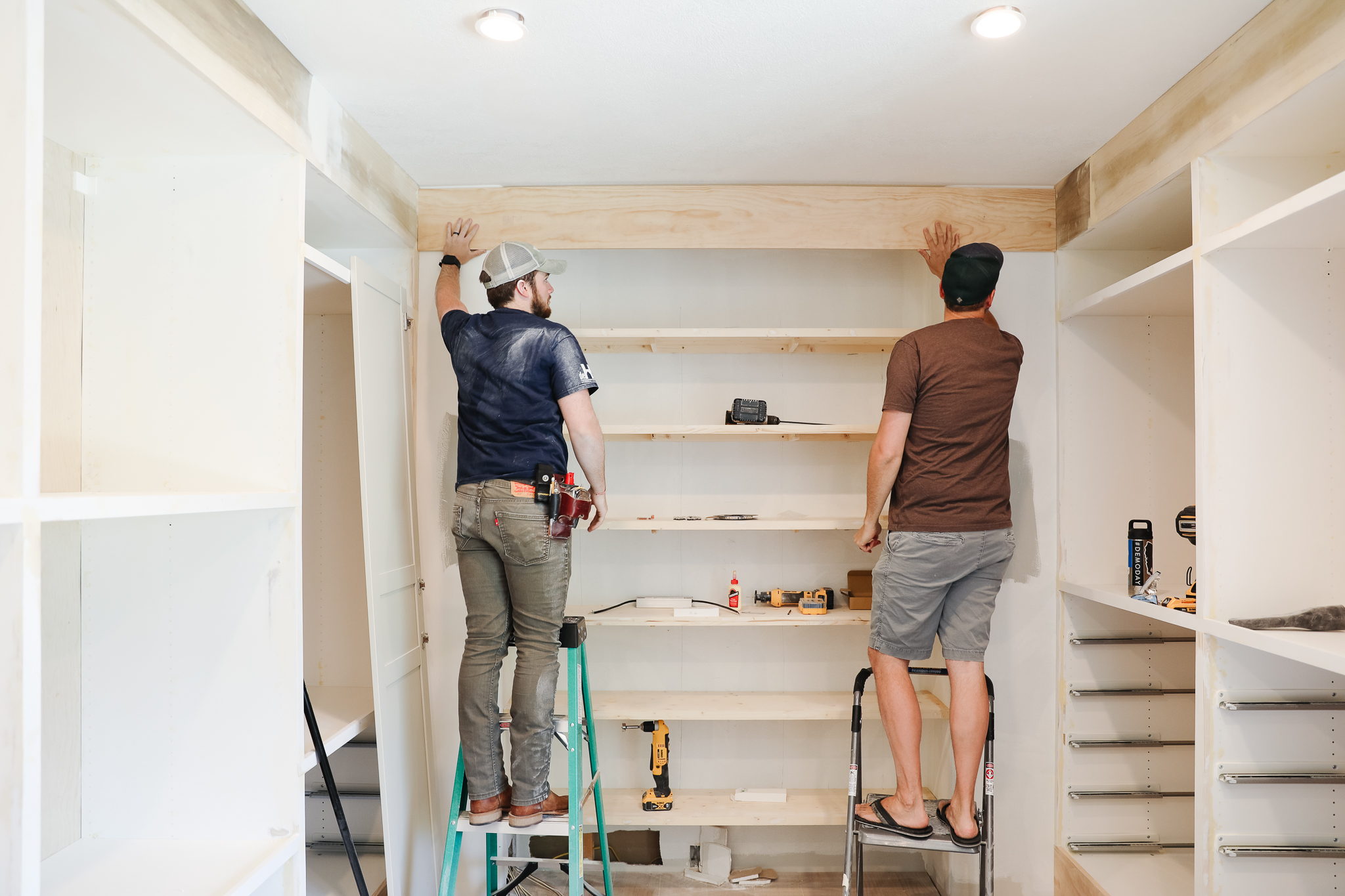 Closet Update: How to DIY Closet Shelves (for shoes etc.) - Chris