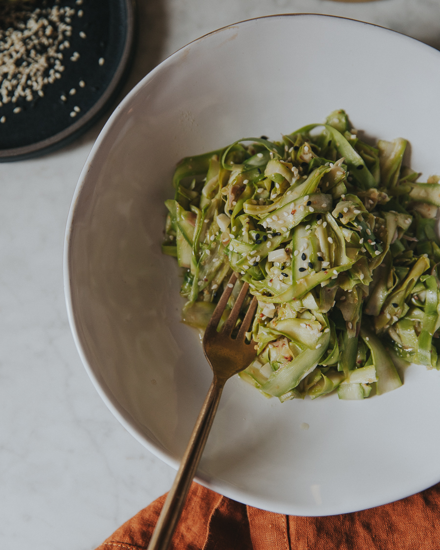 Stir-fry Shaved Asparagus | Chris Loves Julia