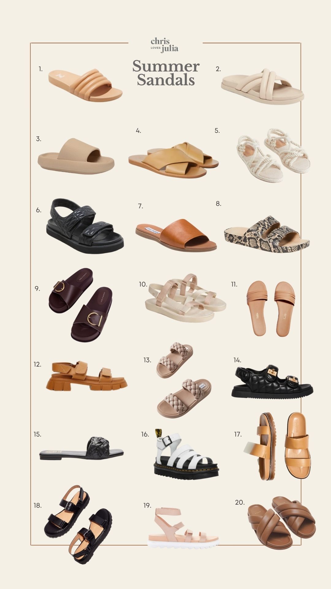 20 Summer Sandals I Love! - Chris Loves Julia