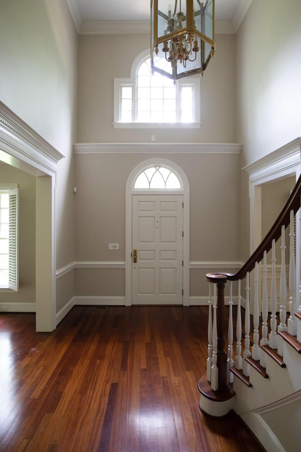 Changes in the Front Entry: Black Balusters and Black Front Door ...
