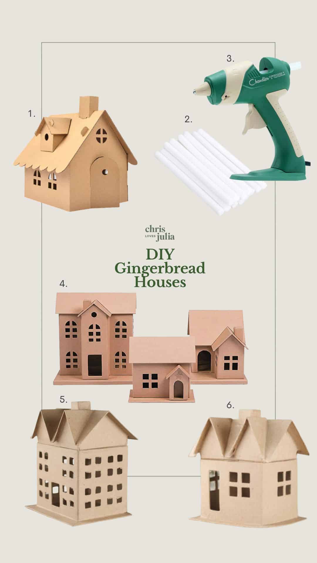 Gingerbread House DIY Kit (set of 4 houses)