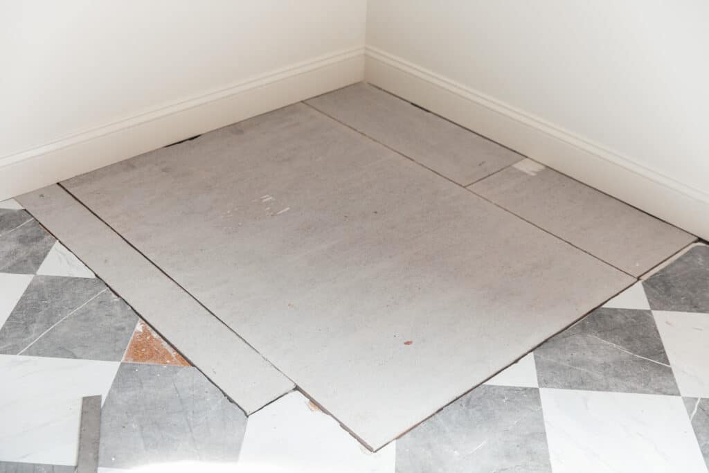 Patching peel & stick floor tiles - Chris Loves Julia
