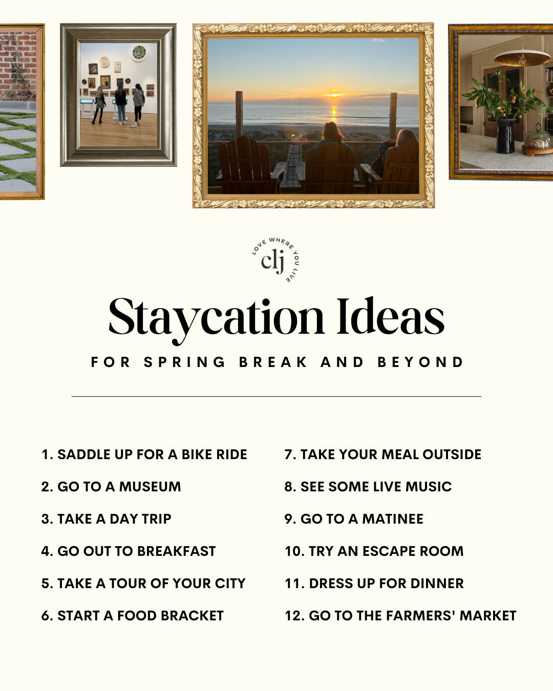 Chris Loves Julia | 12 Staycation Ideas for Spring Break and Summer