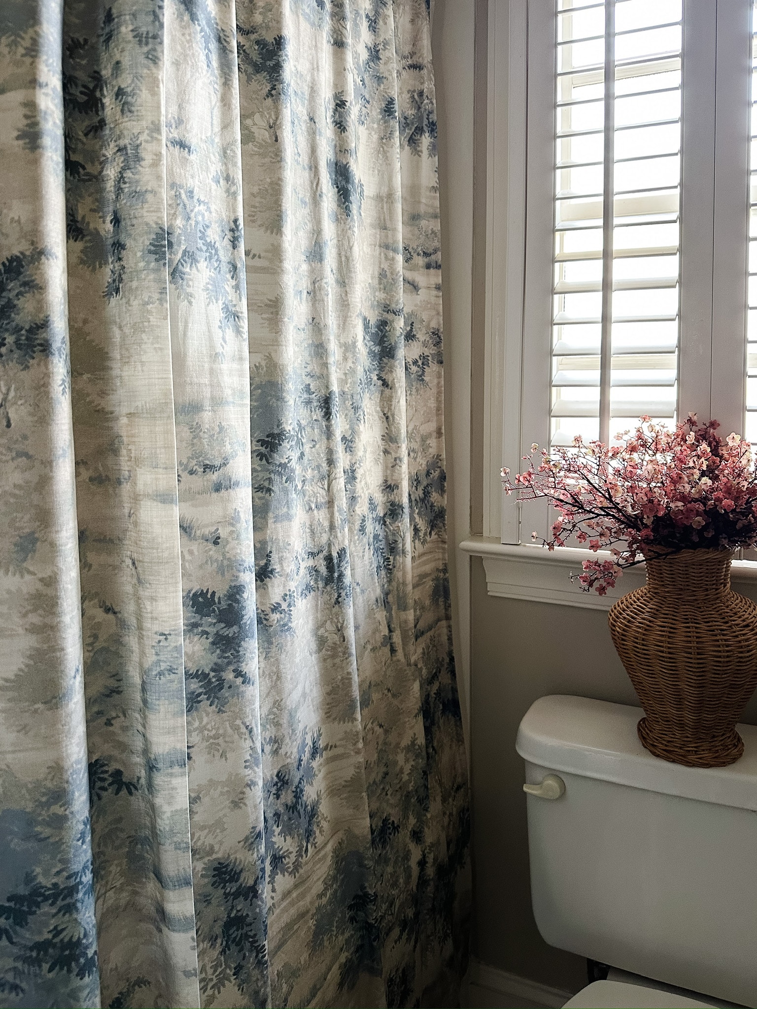 Chris Loves Julia | Blue Toile Shower Curtain